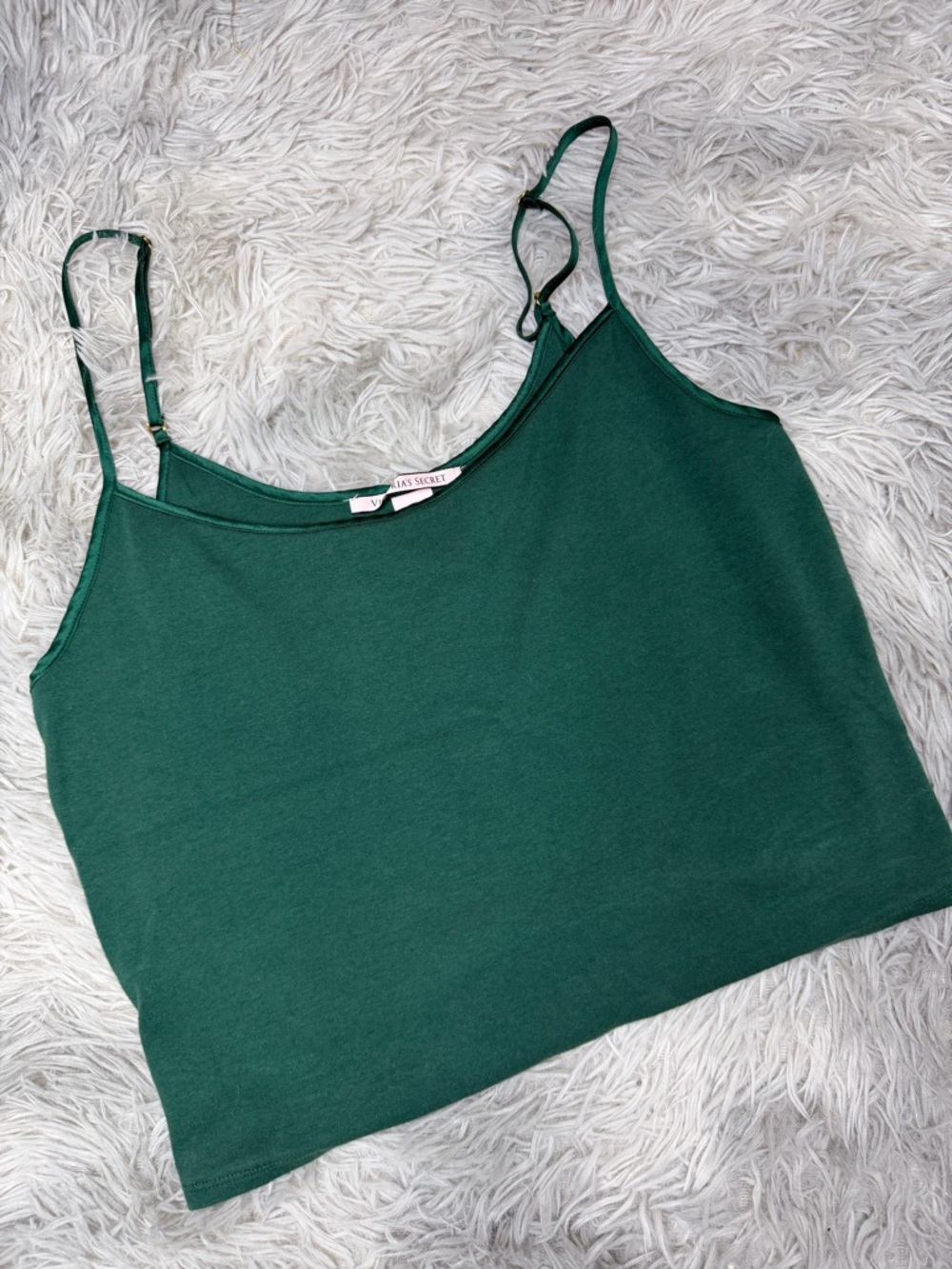 Victoria’s Secret Green Cropped Cami Tank Top M/L Y2K Lounge Basic